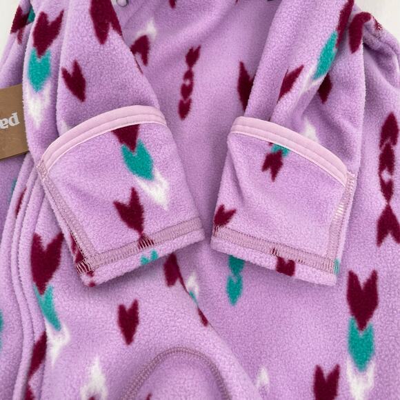 Patagonia Fleece Micro D Bunting Wish Tails Dragon Purple Baby Girl Size NB-7lbs - Picture 6 of 11